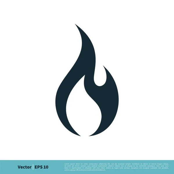 Fire Simple Vector Icon Isolated White Background — Stock Vector