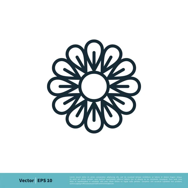 Plantilla Logotipo Signo Ornamental Flor Abstracta — Vector de stock