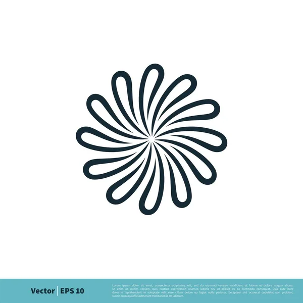 Plantilla Logotipo Signo Ornamental Flor Abstracta — Vector de stock