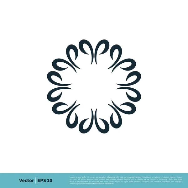 Abstrato Flor Ornamental Signo Logo Modelo —  Vetores de Stock