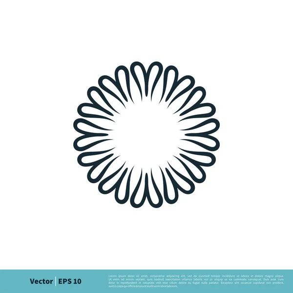 Αφηρημένο Λουλούδι Διακοσμητικό Σύμβολο Λογότυπο Πρότυπο — Διανυσματικό Αρχείο