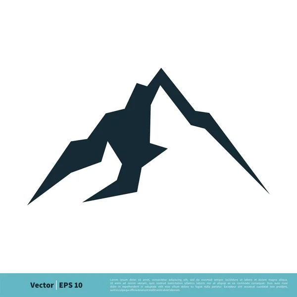 Montañas Icono Vector Simple Aislado Sobre Fondo Blanco — Vector de stock