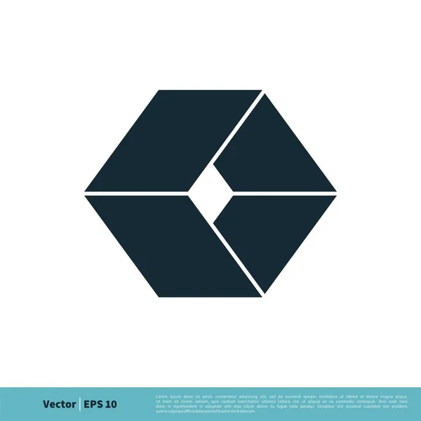 Cube Icône Vectorielle Simple Isolé Sur Fond Blanc — Image vectorielle
