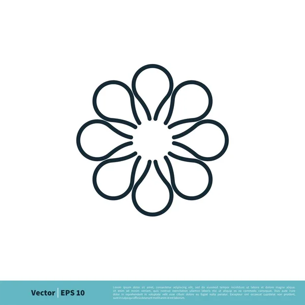 Abstrakte Blume Zierzeichen Logo Vorlage — Stockvektor