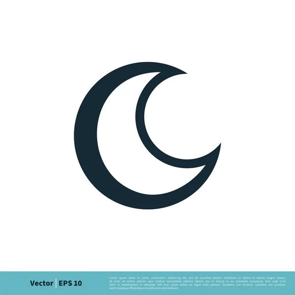 Nacht Mond Einfaches Vektor Symbol Isoliert Auf Weißem Hintergrund — Stockvektor
