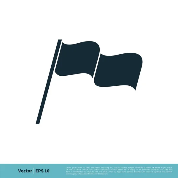Flagga Enkel Vektor Ikon Isolerad Vit Bakgrund — Stock vektor