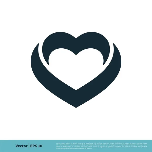 Herz Einfaches Vektorsymbol Isoliert Auf Weißem Hintergrund — Stockvektor