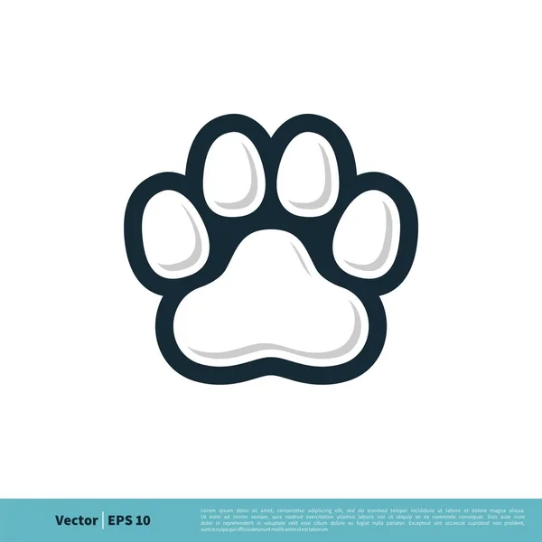 Dog Paw Print Logo Template — Stock Vector