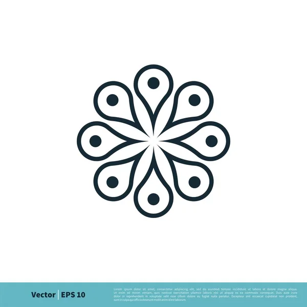 Шаблон Логотипа Цветочного Орнамента — стоковый вектор