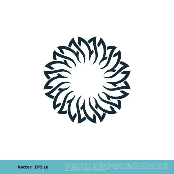 Modelo Logotipo Sinal Ornamental Flor — Vetor de Stock