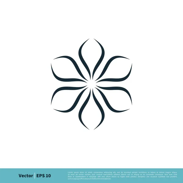 Modelo Logotipo Sinal Ornamental Flor — Vetor de Stock