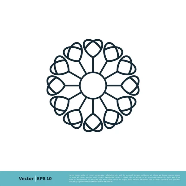 Ornamento Ícone Vetor Simples Isolado Fundo Branco — Vetor de Stock