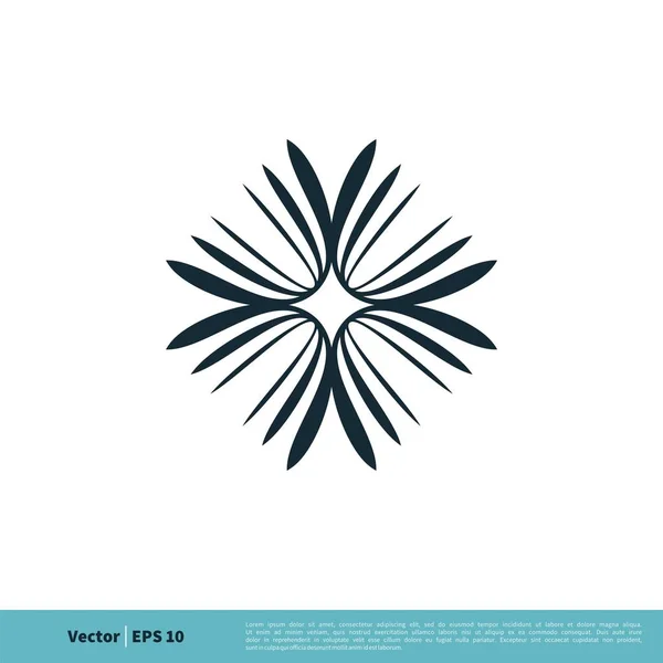 Modelo Logotipo Sinal Ornamental Flor — Vetor de Stock