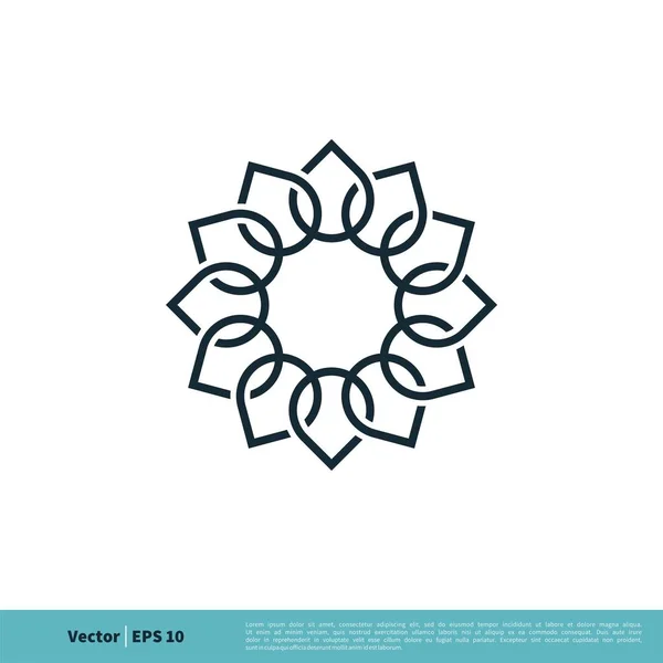 Modelo Logotipo Sinal Ornamental Flor — Vetor de Stock