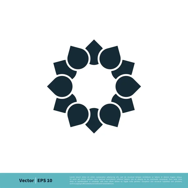 Modèle Logo Signe Ornemental Fleur — Image vectorielle