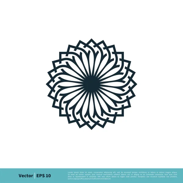 Modelo Logotipo Sinal Ornamental Flor — Vetor de Stock