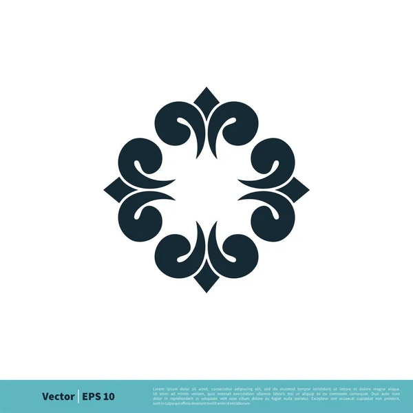 Icono Vectorial Simple Ornamental Aislado Sobre Fondo Blanco — Vector de stock