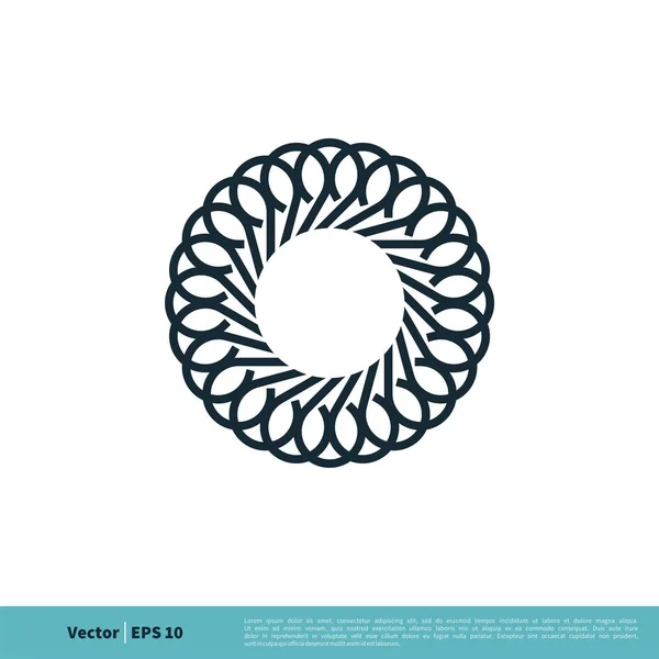 Icono Vectorial Simple Ornamental Aislado Sobre Fondo Blanco — Vector de stock