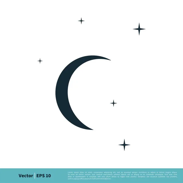 Night Simple Vector Icon Isolated White Background — Stock Vector