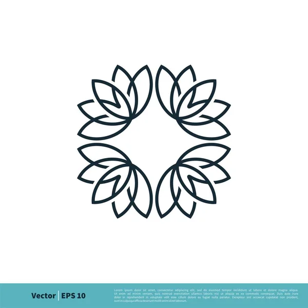 Plantilla Logotipo Signo Ornamental Flor — Vector de stock