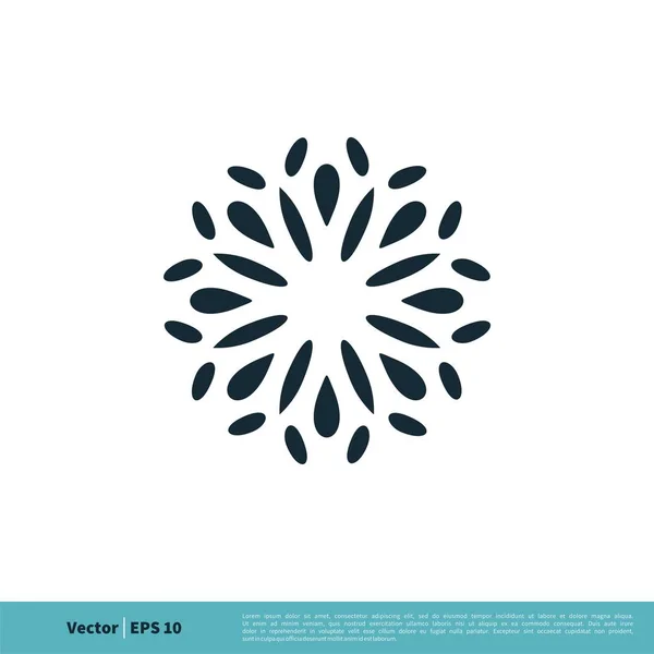 Plantilla Logotipo Signo Ornamental Flor — Vector de stock