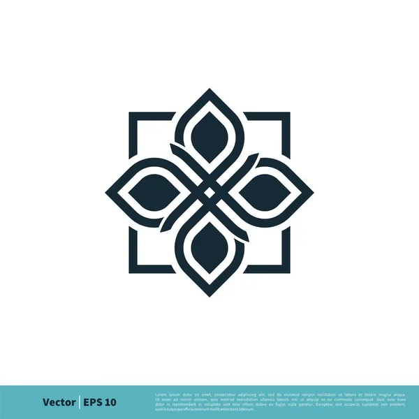 Plantilla Logotipo Signo Ornamental Flor — Vector de stock