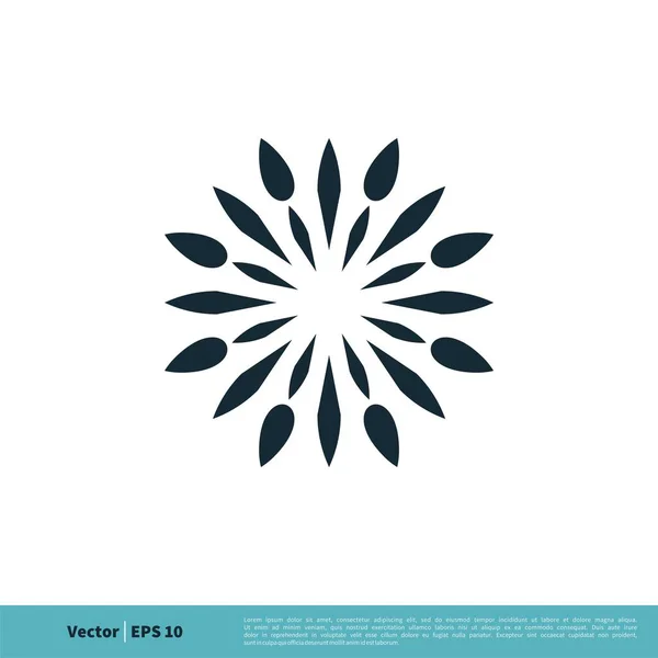 Çiçek Süs Şareti Logo Şablonu — Stok Vektör