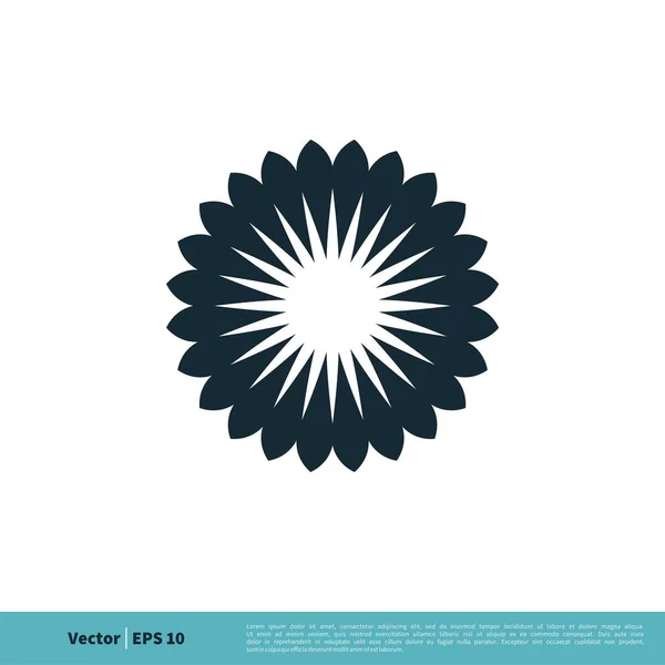 Modelo Logotipo Sinal Ornamental Flor — Vetor de Stock