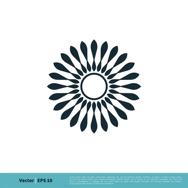 Plantilla Logotipo Signo Ornamental Flor — Vector de stock