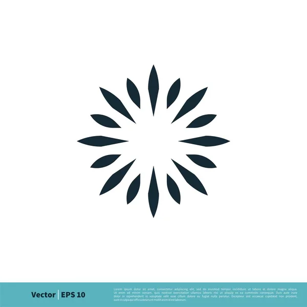 Çiçek Süs Şareti Logo Şablonu — Stok Vektör