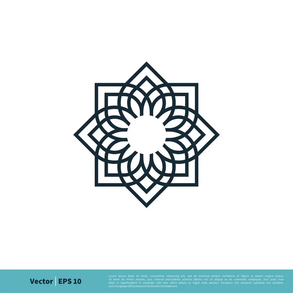 Plantilla Logotipo Signo Ornamental Flor — Vector de stock