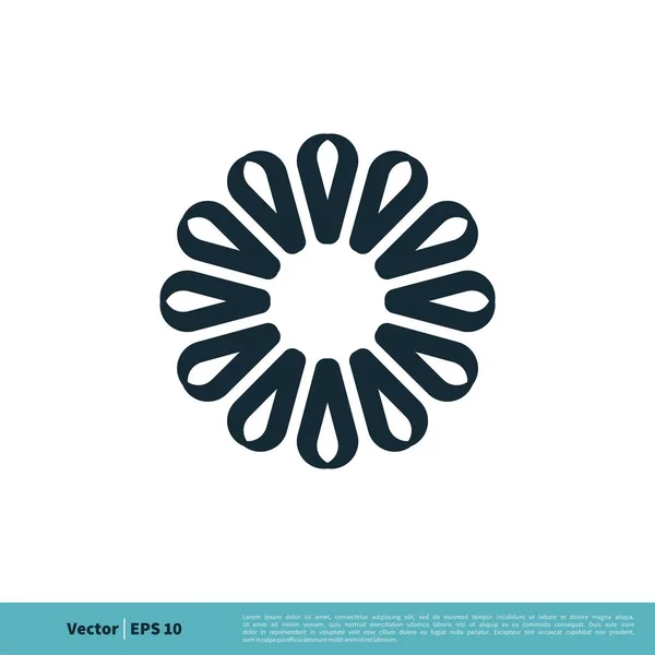 Plantilla Logotipo Signo Ornamental Flor — Vector de stock