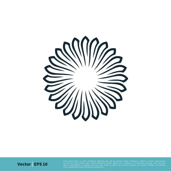 Modelo Logotipo Sinal Ornamental Flor — Vetor de Stock