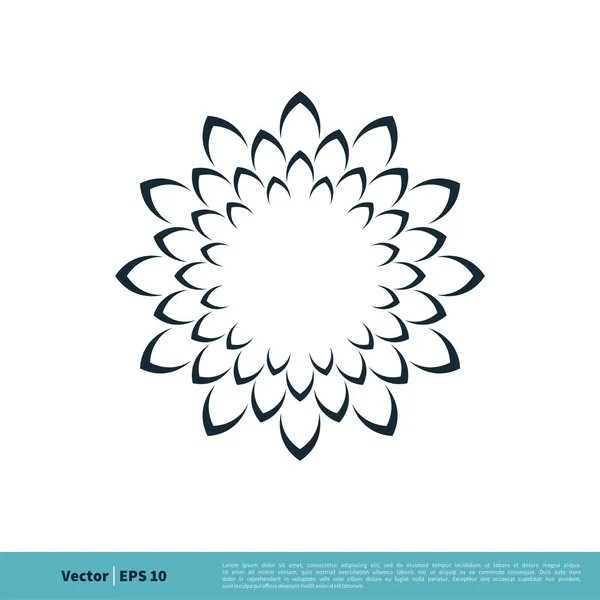 Modèle Logo Signe Ornemental Fleur — Image vectorielle