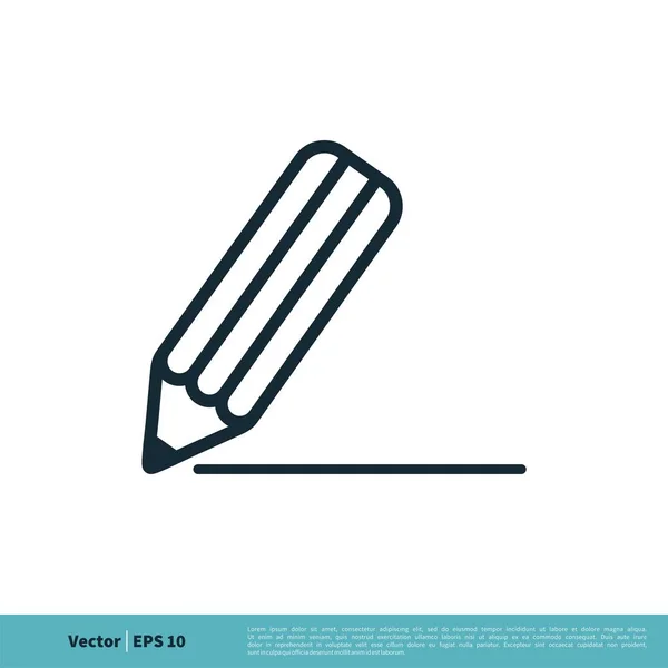 Bleistift Bildung Symbol Vektor Logo Vorlage — Stockvektor