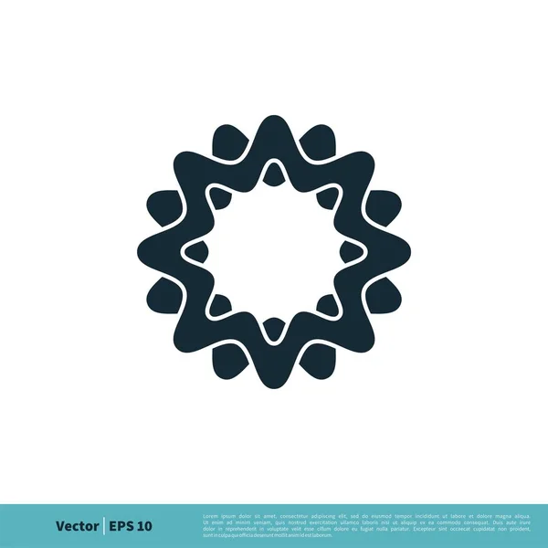 Modelo Logotipo Sinal Ornamental Flor —  Vetores de Stock