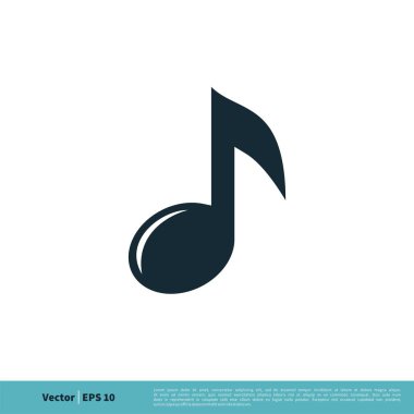 müzik logosu basit vektör simgesi beyaz arka plan üzerinde izole