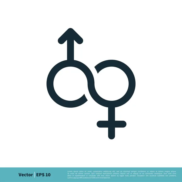 Ανδρική Και Γυναικεία Σύμβολα Λογότυπο Απλό Διάνυσμα Εικονίδιο Απομονώνεται Λευκό — Διανυσματικό Αρχείο