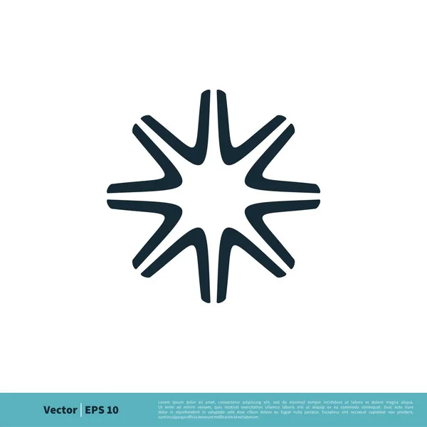 Logo Estrella Icono Vector Simple Aislado Sobre Fondo Blanco — Vector de stock