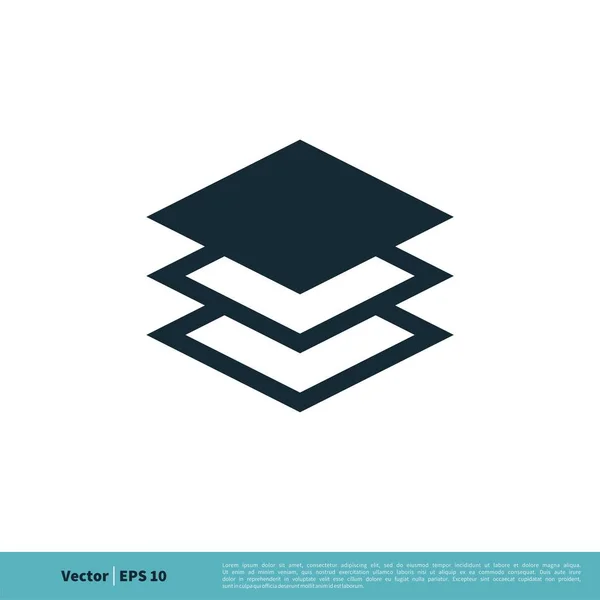 Logo Capas Simple Icono Vectorial Aislado Sobre Fondo Blanco — Vector de stock