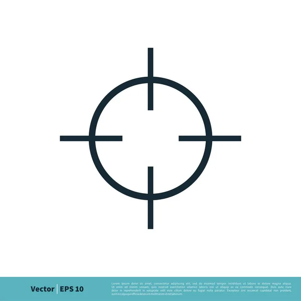 Objetivo Logo Simple Icono Vectorial Aislado Sobre Fondo Blanco — Vector de stock