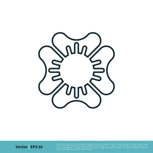 Logotipo Flor Ícone Vetor Simples Isolado Fundo Branco — Vetor de Stock