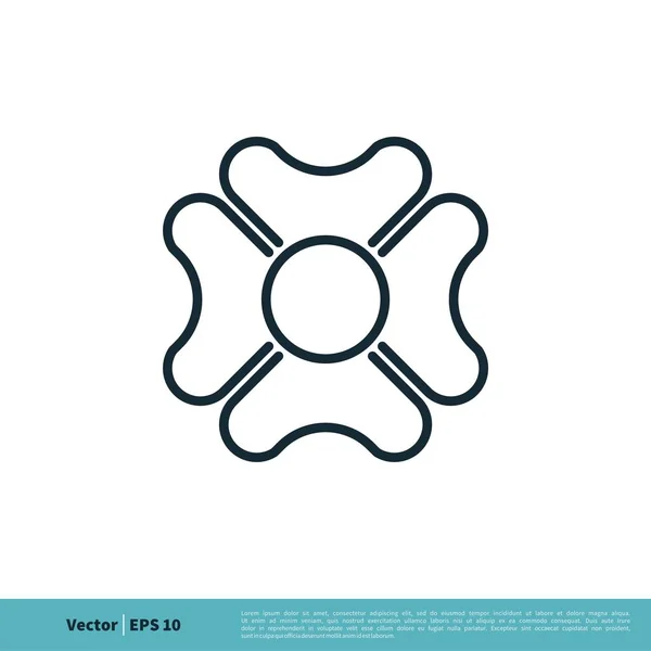 Blume Logo Einfache Vektor Symbol Isoliert Auf Weißem Hintergrund — Stockvektor