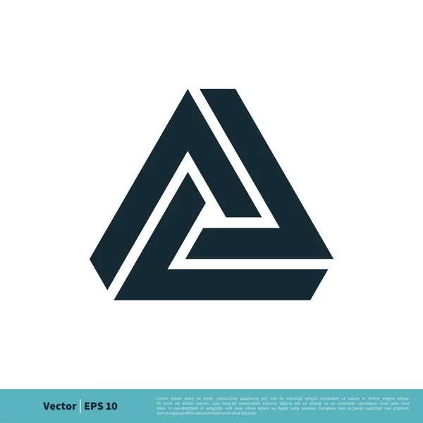 Triangel Logotyp Enkel Vektor Ikon Isolerad Vit Bakgrund — Stock vektor