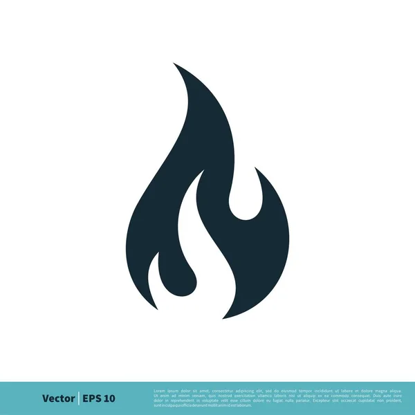 Fuoco Logo Semplice Icona Vettoriale Isolato Sfondo Bianco — Vettoriale Stock