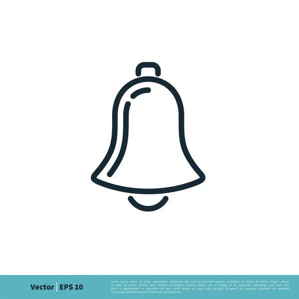 Glocke Einfaches Vektor Symbol Isoliert Auf Weißem Hintergrund — Stockvektor