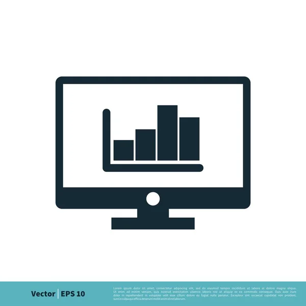 Monitor Einfaches Vektorsymbol Isoliert Auf Weißem Hintergrund — Stockvektor