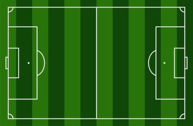 beyaz arka plan üzerinde izole futbol sahası basit vektör simgesi   