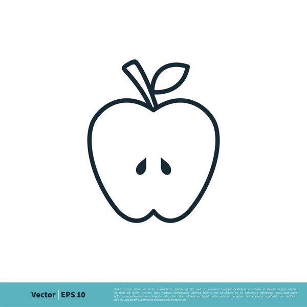 Manzana Icono Vector Simple Aislado Sobre Fondo Blanco — Vector de stock