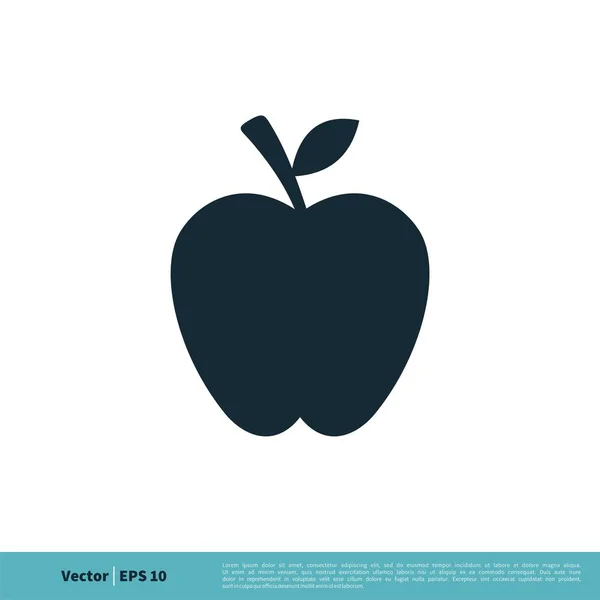 Manzana Icono Vector Simple Aislado Sobre Fondo Blanco — Vector de stock